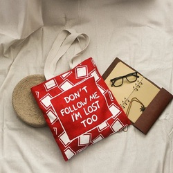 Jute Cottage Dont Follow Me Tote Bag D-257